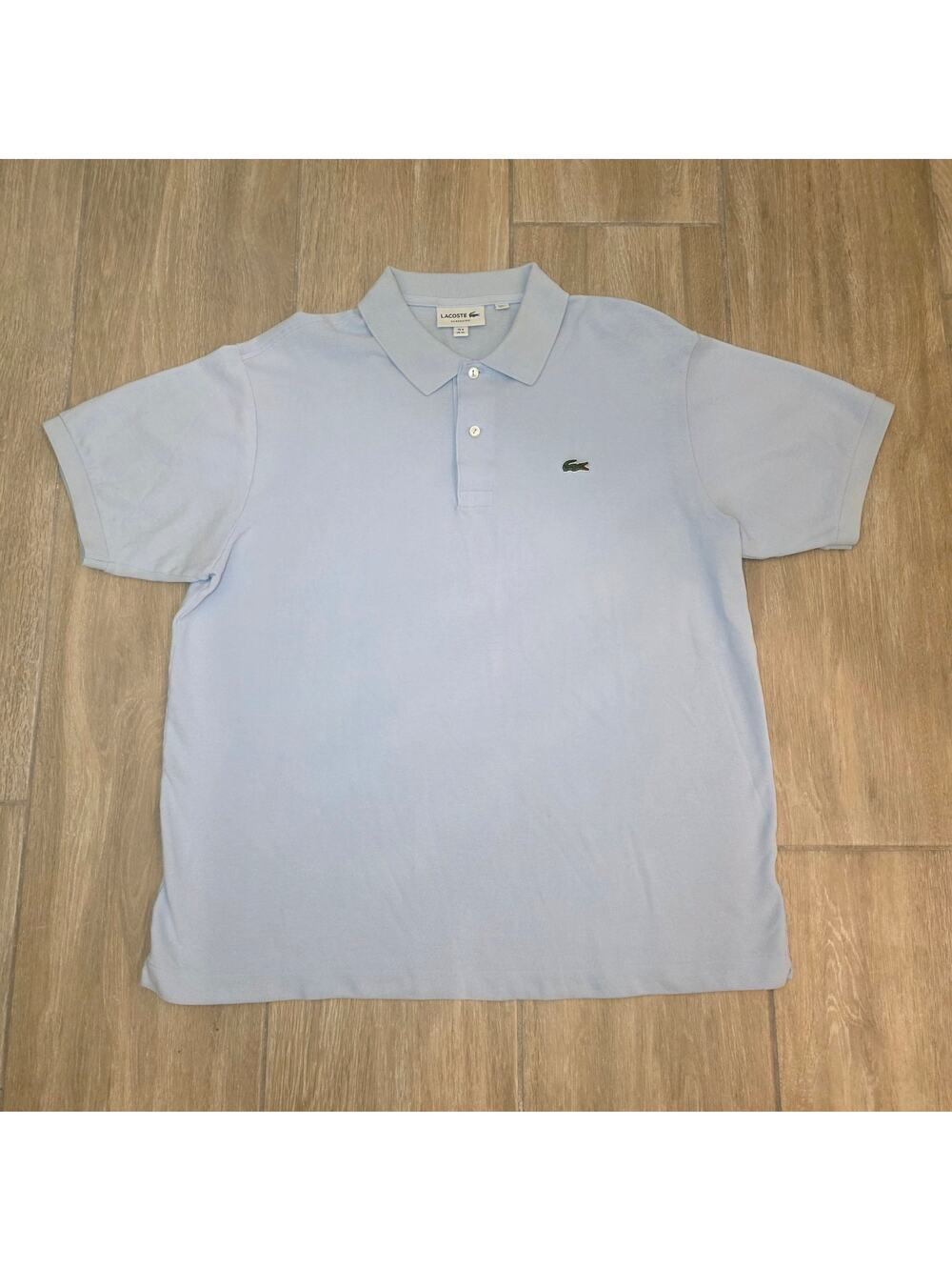 Lacoste Classic Fit Polo Shirt Mens XL Light Blue Crocodile Logo Cotton